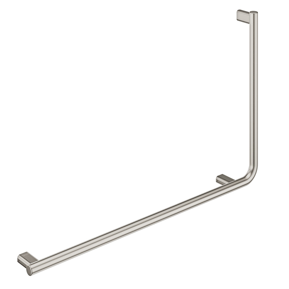 Independent Living, 90° Care Slimline Left-Hand Grab Rail, Brushed Nickel