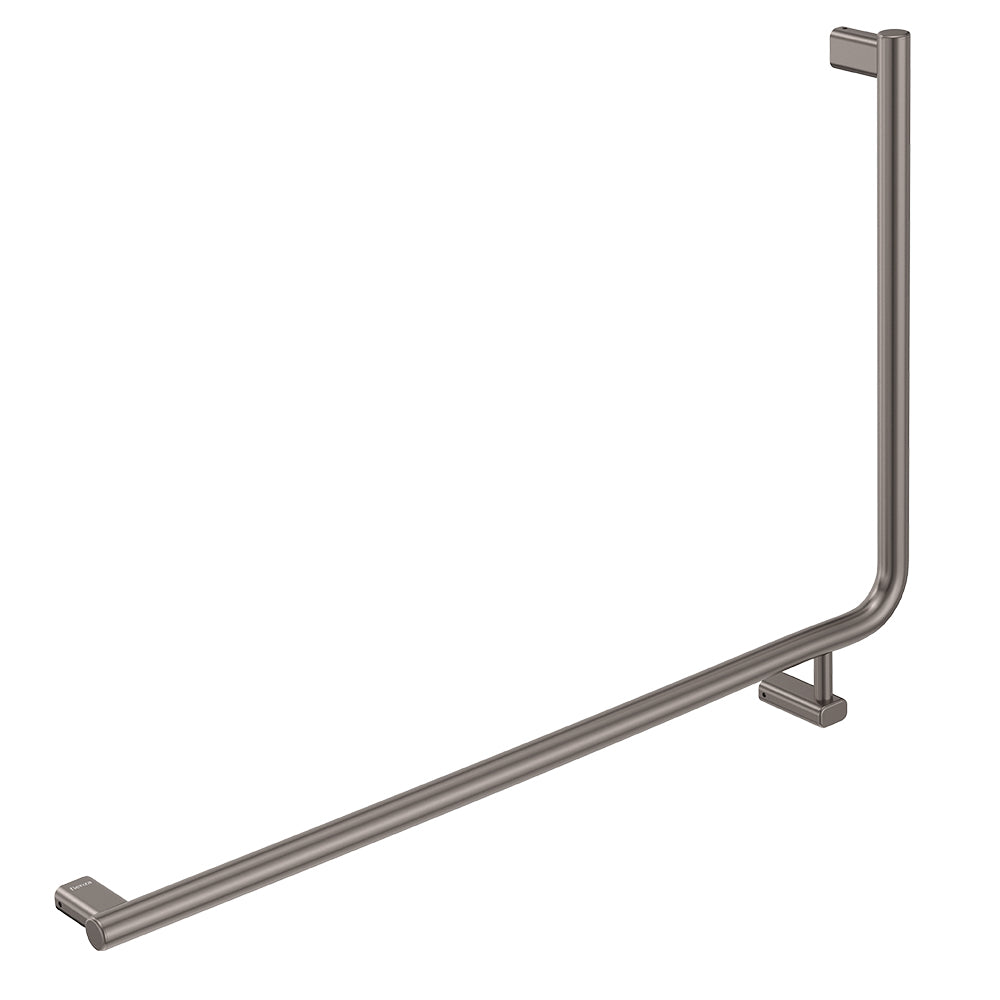 90° Care Slimline Left-Hand Grab Rail, Gun Metal