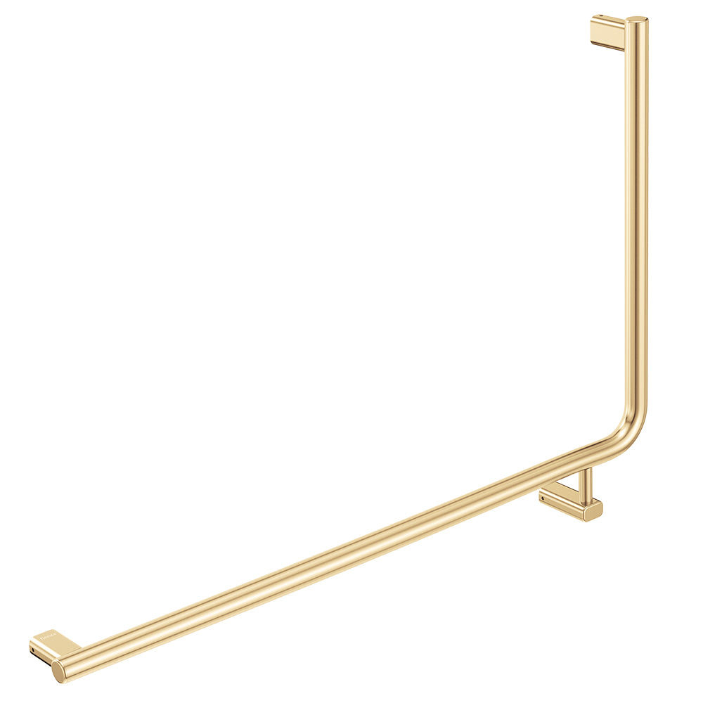 90° Care Slimline Left-Hand Grab Rail, Urban Brass