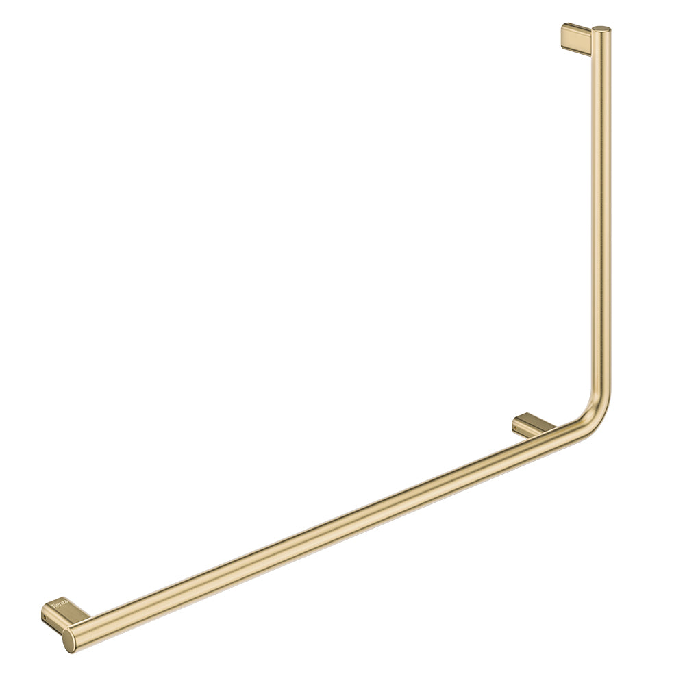 Independent Living, 90° Care Slimline Left-Hand Grab Rail, Urban Brass