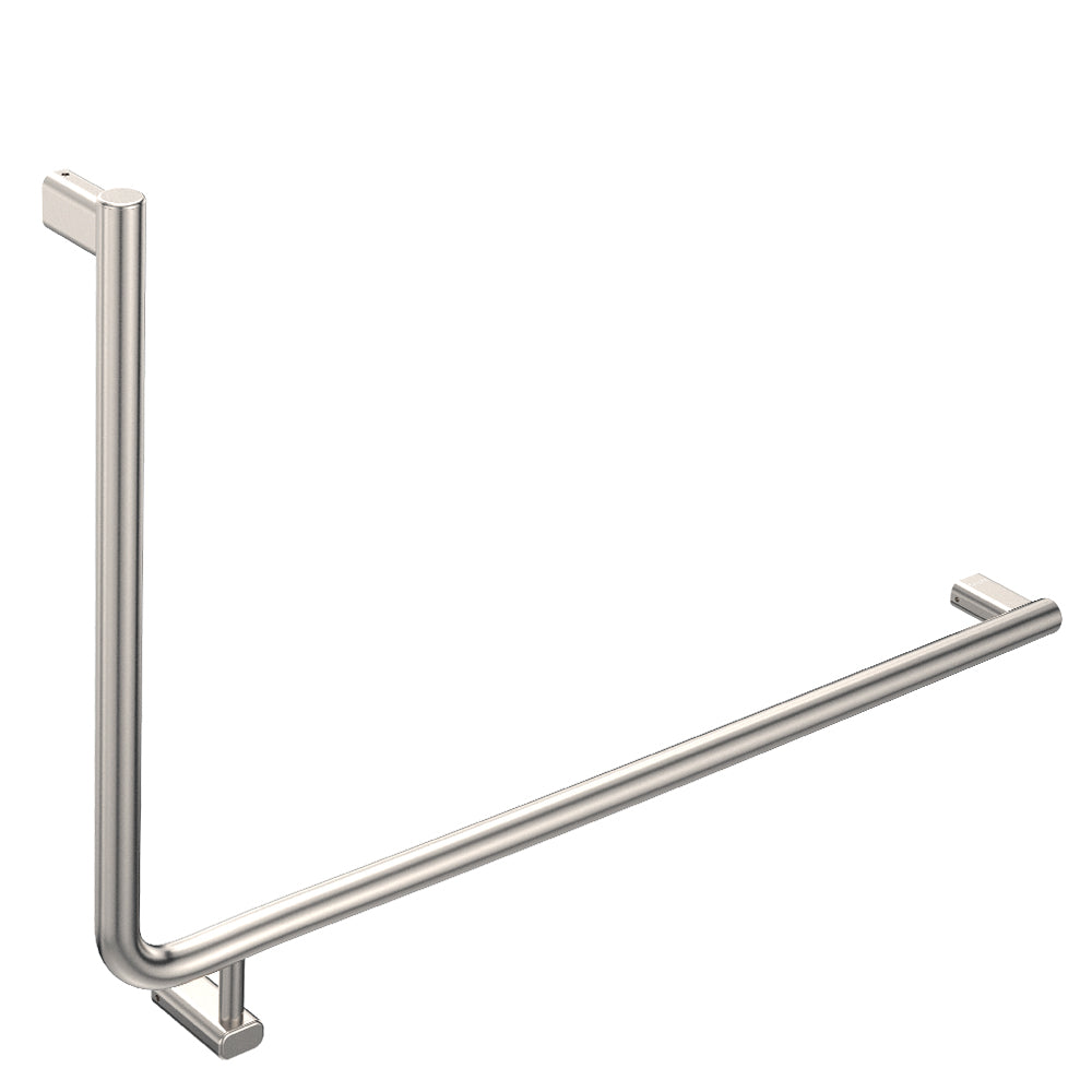 90° Care Slimline Right-Hand Grab Rail, Brushed Nickel