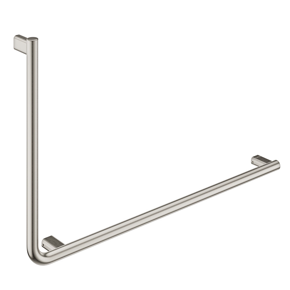 Independent Living, 90° Care Slimline Right-Hand Grab Rail, Brushed Nickel
