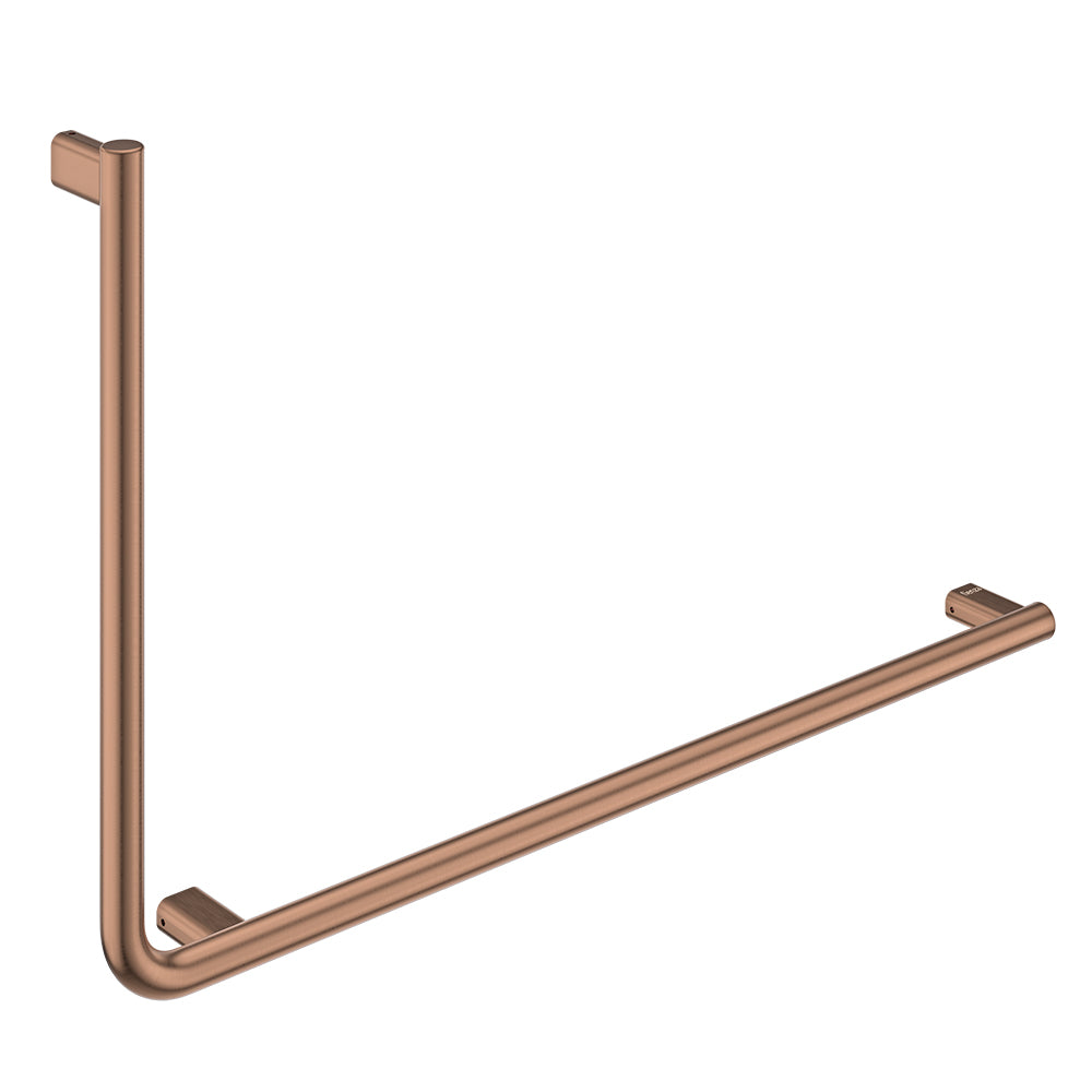 Independent Living, 90° Care Slimline Right-Hand Grab Rail, Brushed Copper