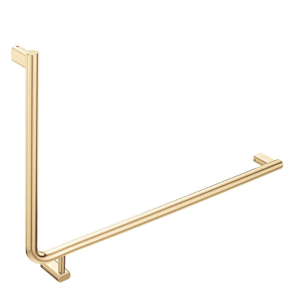 90° Care Slimline Right-Hand Grab Rail, Urban Brass