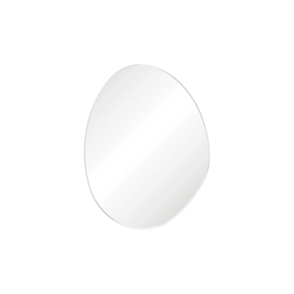 Pebble Matte White Asymmetrical Framed Mirror, 700 x 920mm