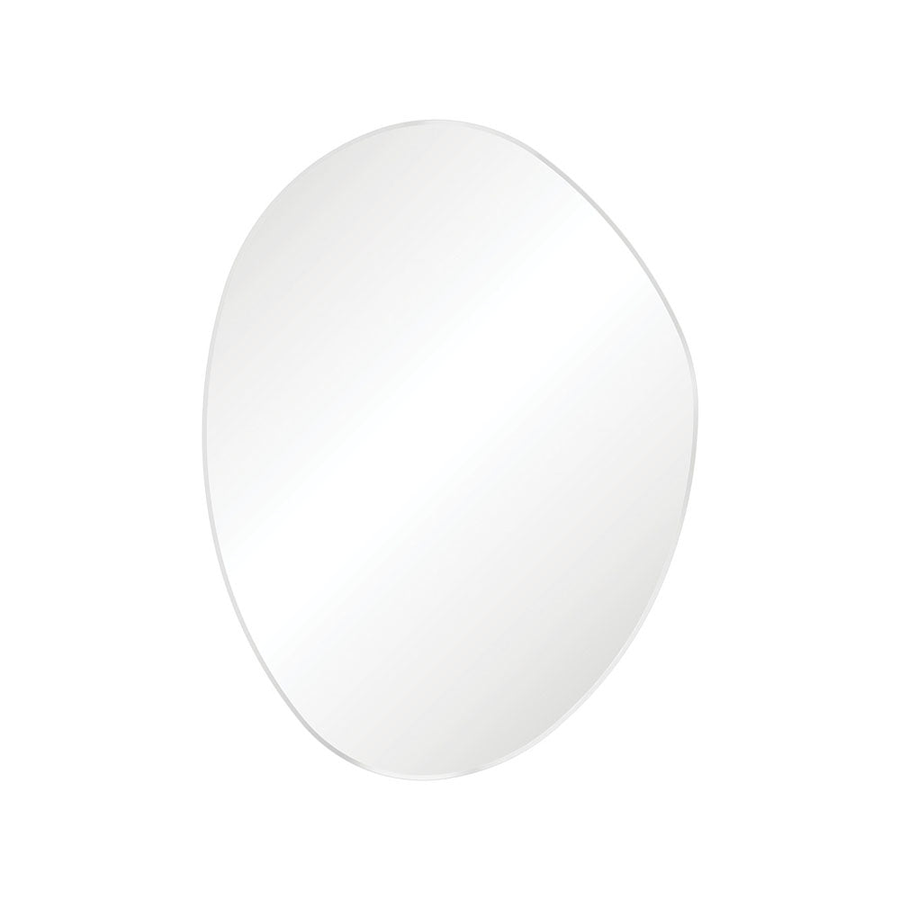 Pebble Matte White Asymmetrical Framed Mirror, 900 x 1200mm