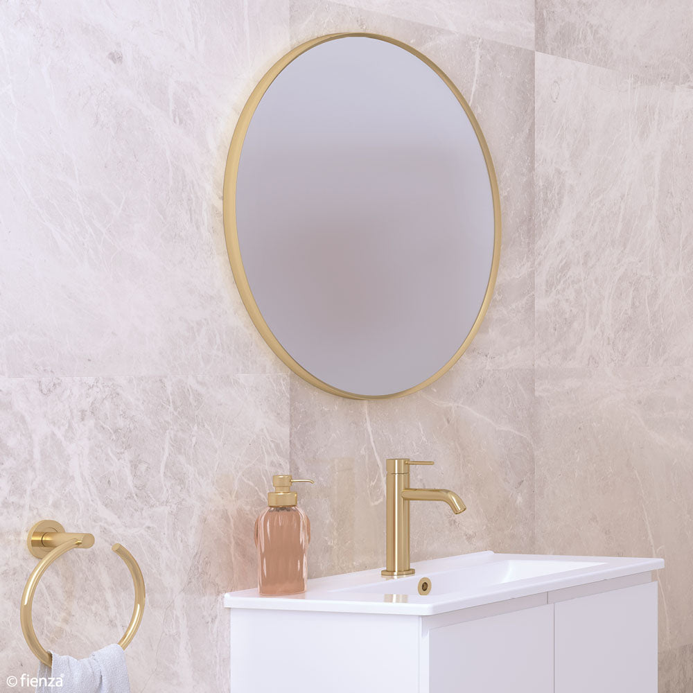 Reba Matte Black Framed Mirror, 600mm