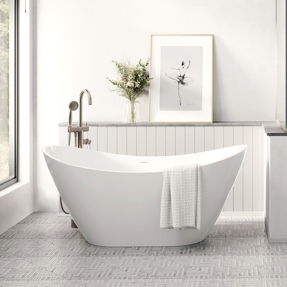 Paola Freestanding Acrylic Bath with Overflow, 1500mm