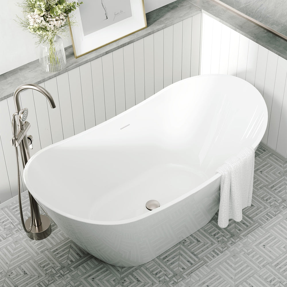 Paola Freestanding Acrylic Bath with Overflow, 1500mm