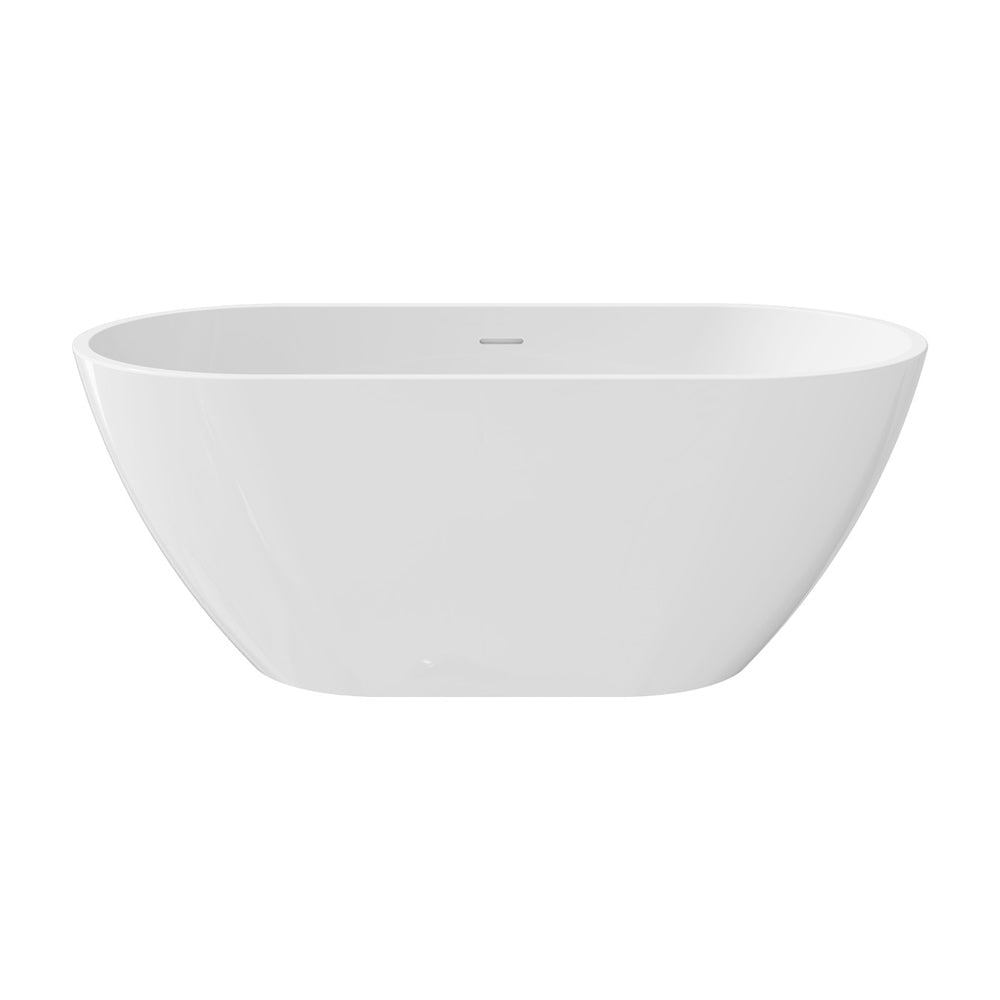 Koko Freestanding Acrylic Bath with Overflow, 1500mm, Gloss White 