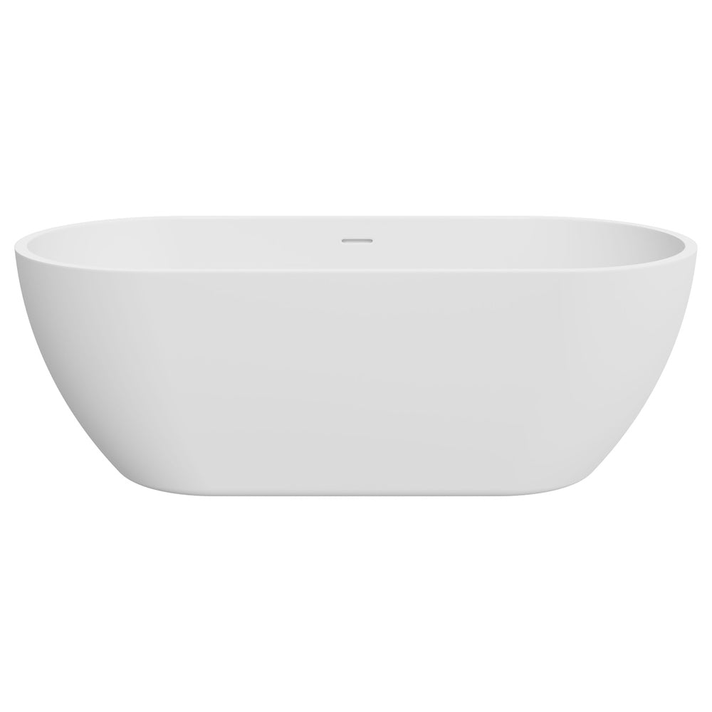 Koko Freestanding Acrylic Bath, 1680mm with Overflow, Matte White 