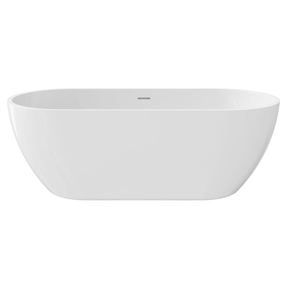 Koko Freestanding Acrylic Bath, 1680mm with Overflow, Gloss White 
