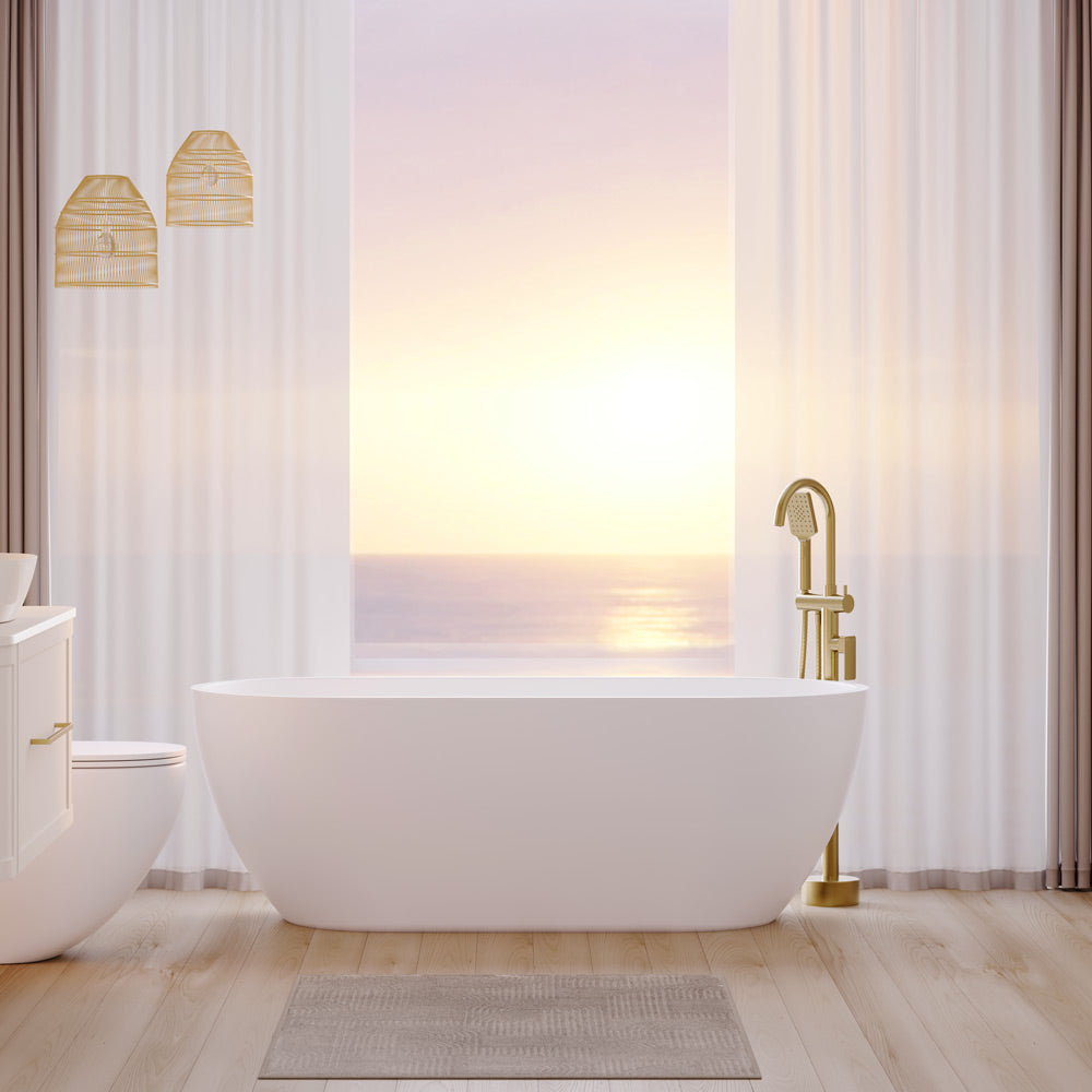 Koko Freestanding Acrylic Bath, 1680mm, Matte White 