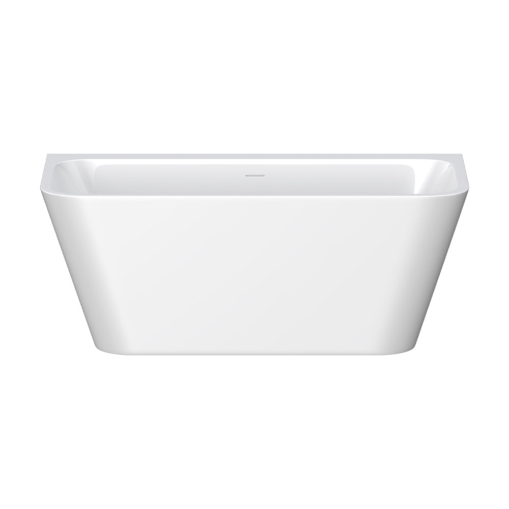 Delta Back-To-Wall Acrylic Bath with Overflow, Gloss White, 1500mm