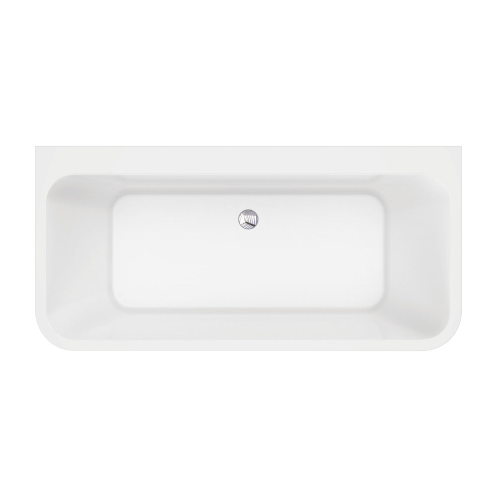 Delta Back-To-Wall Acrylic Bath, Gloss White, 1500mm