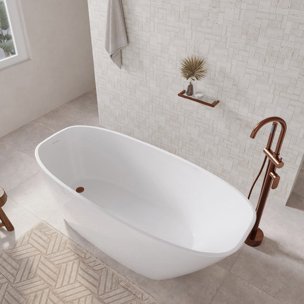 Athenia Freestanding Acrylic Bath with Overflow, 1700mm