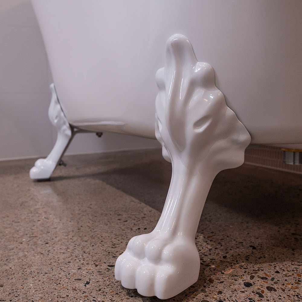 Clawfoot Freestanding Acrylic Bath, Semi-Gloss White Feet