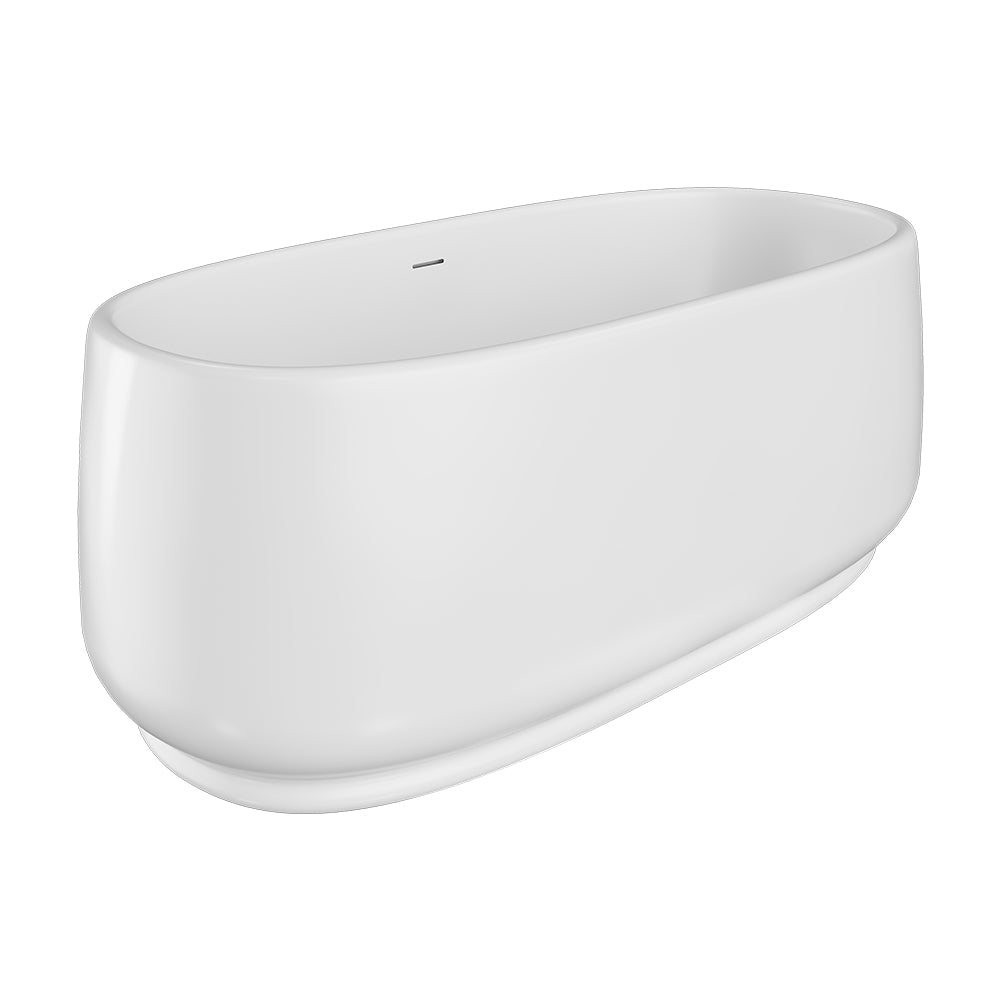 Eden Freestanding Acrylic Bath, 1500mm, Gloss White with overflow