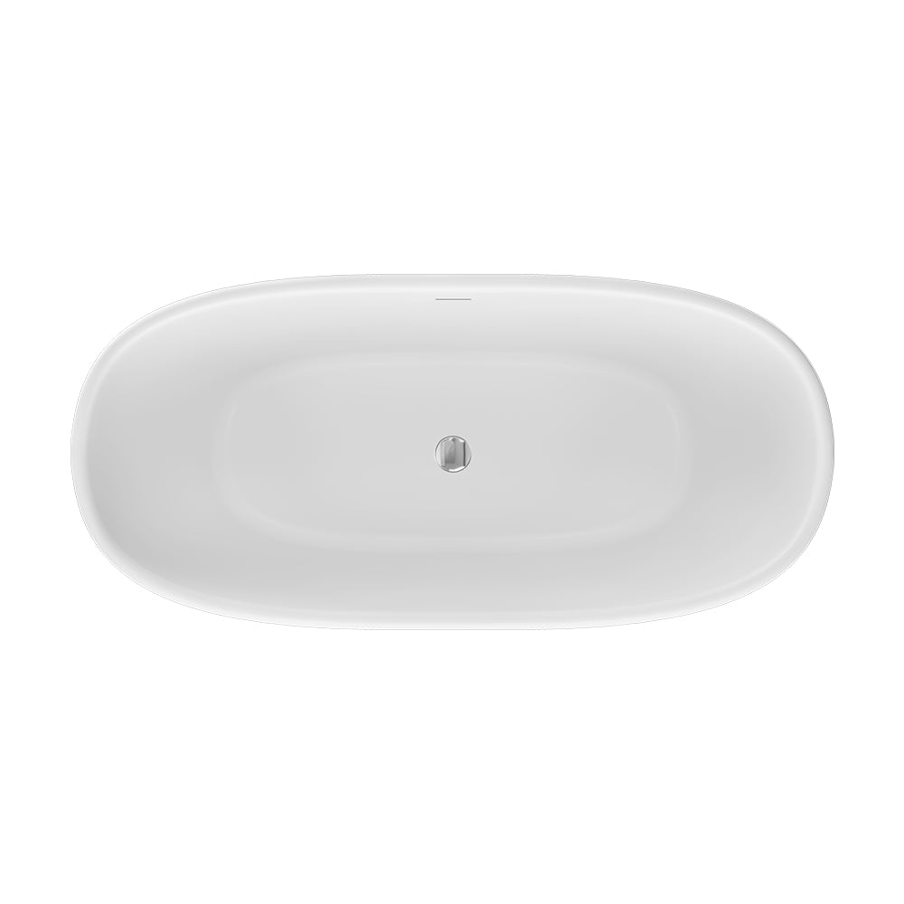 Eden Freestanding Acrylic Bath, 1500mm, Gloss White with overflow