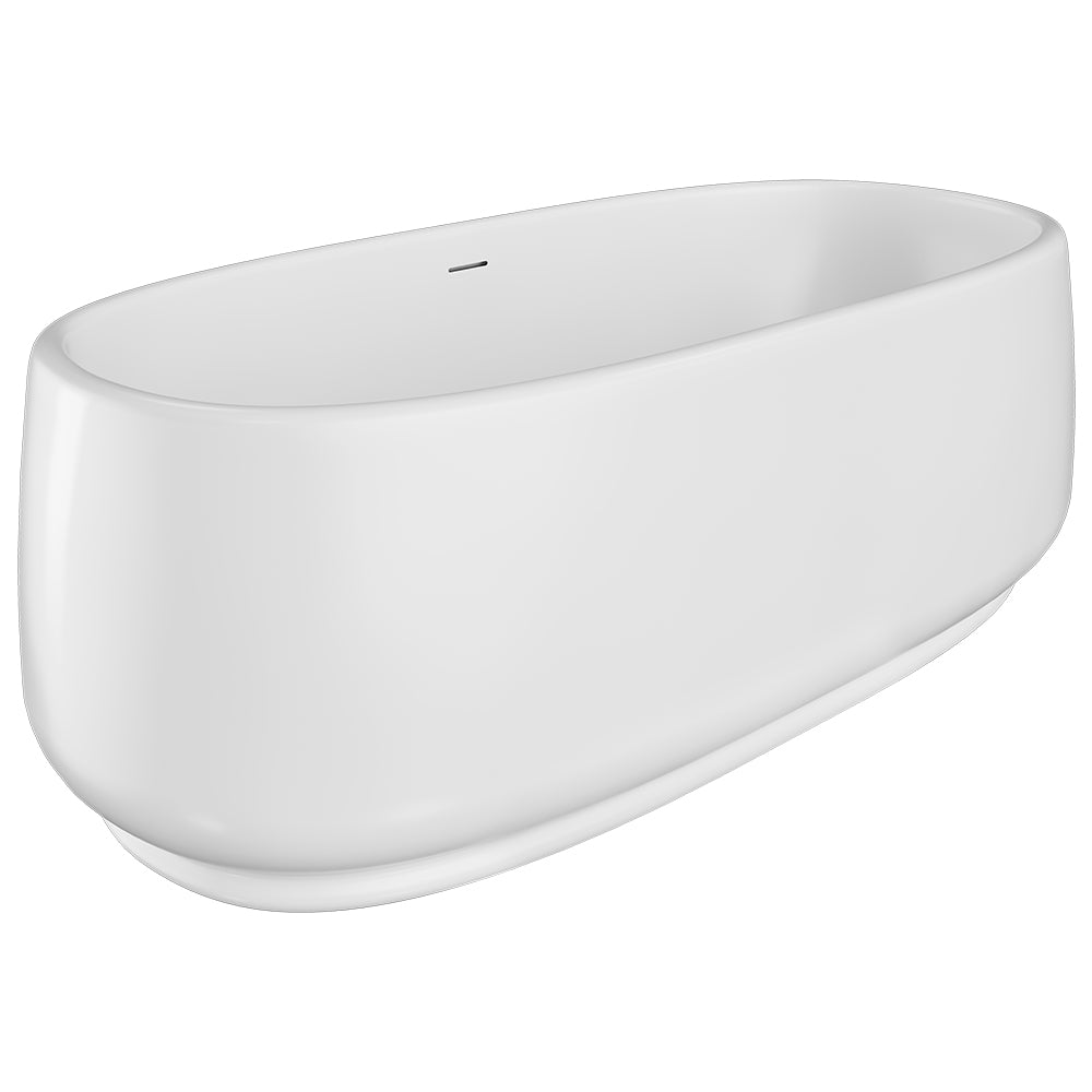 Eden Freestanding Acrylic Bath, 1750mm, Gloss White with overflow