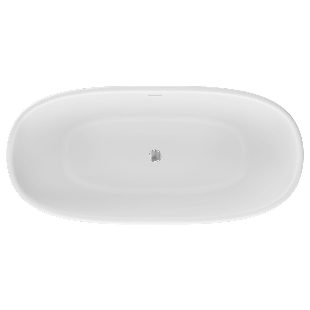 Eden Freestanding Acrylic Bath, 1750mm, Gloss White with overflow