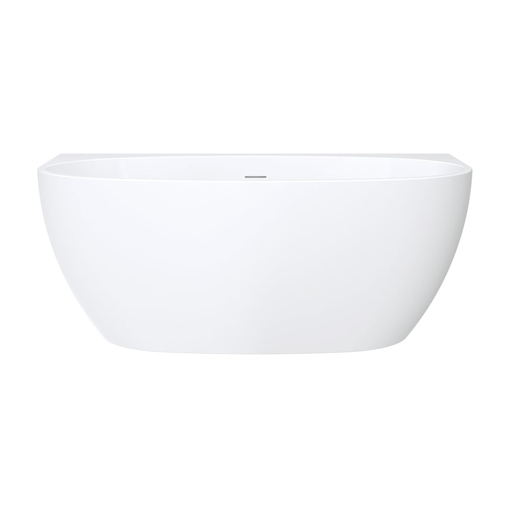 Keeto Back-To-Wall Acrylic Bath with Overflow, 1500mm