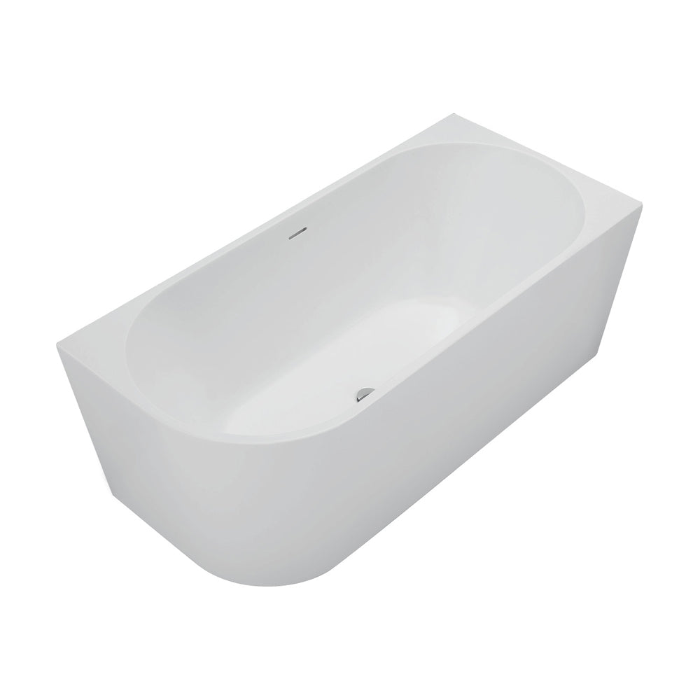 Isabella Left-Hand Acrylic Corner Bath with Overflow, Matte White, 1500mm