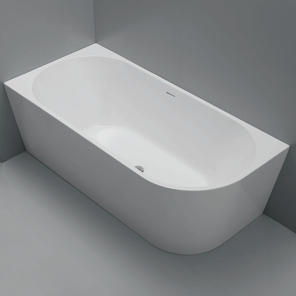 Isabella Right-Hand Acrylic Corner Bath with Overflow, Matte White, 1700mm