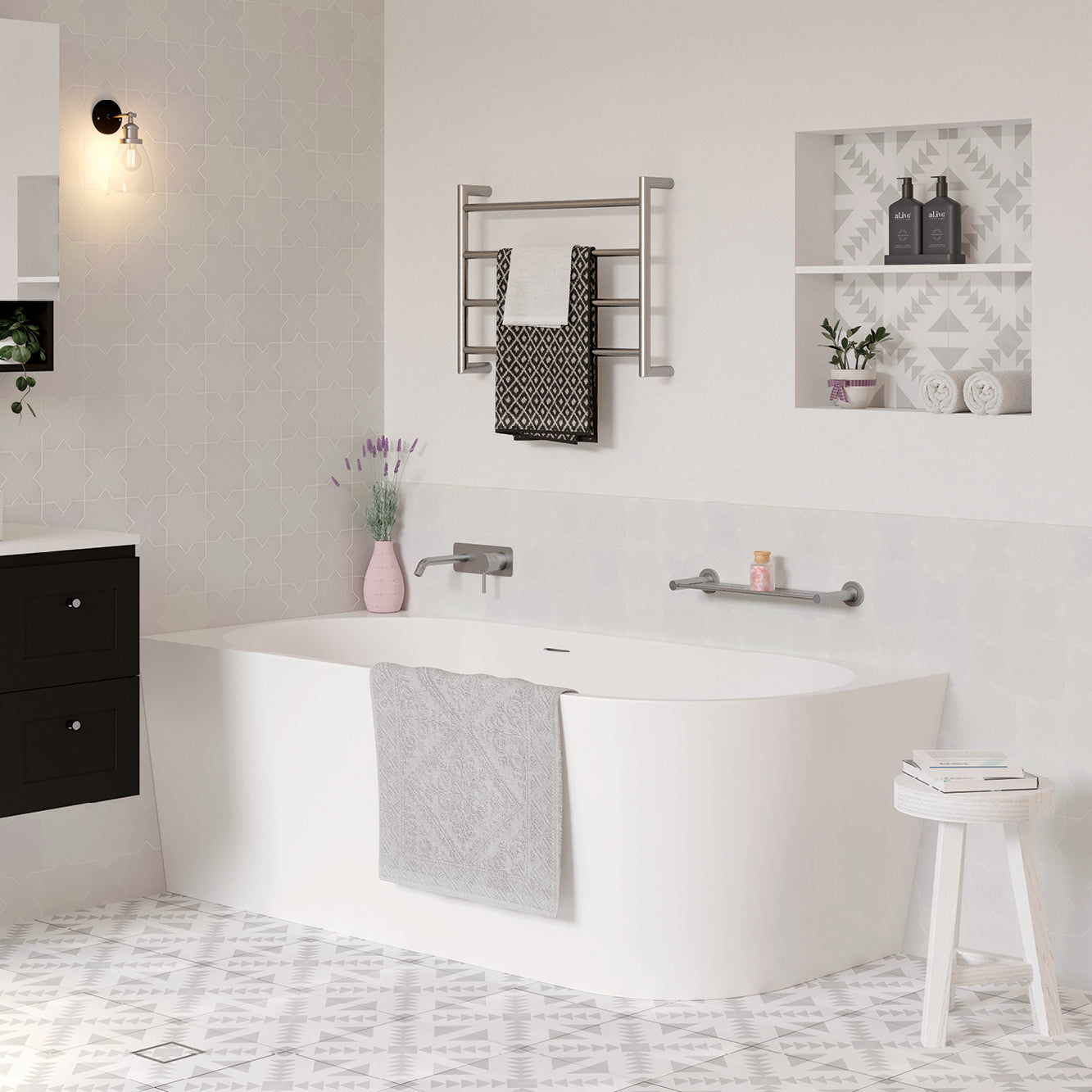 Isabella Right-Hand Acrylic Corner Bath with Overflow, Gloss White, 1700mm