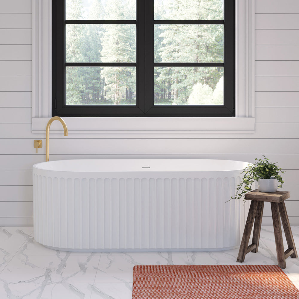 Eleanor Freestanding Acrylic Bath with Overflow, 1700mm