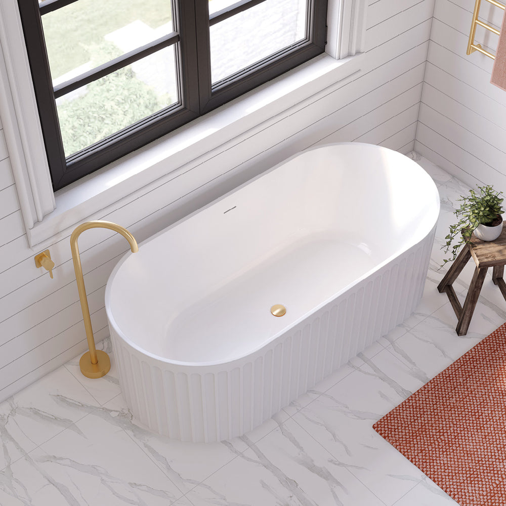 Eleanor Freestanding Acrylic Bath with Overflow, 1700mm