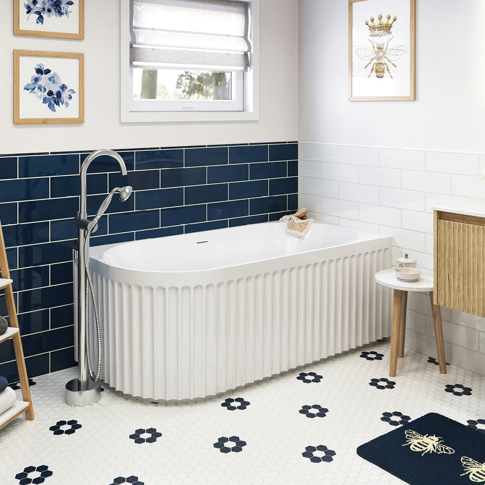 Eleanor Left-Hand Corner Acrylic Bath with Overflow, 1500mm