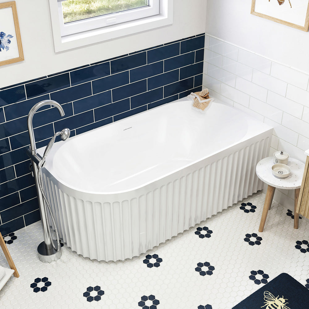 Eleanor Left-Hand Corner Acrylic Bath with Overflow, 1500mm