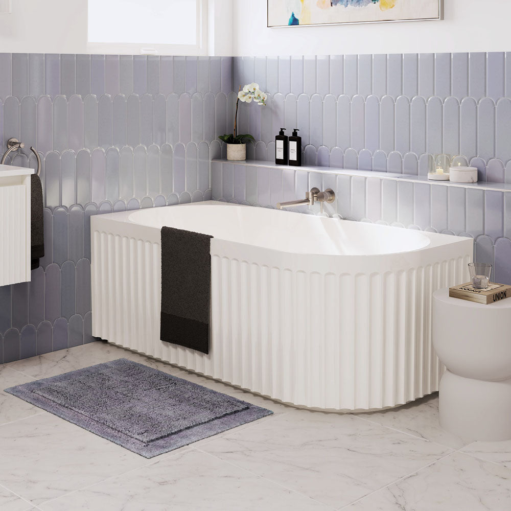 Eleanor Fluted Right-Hand Acrylic Corner Bath, 1500mm