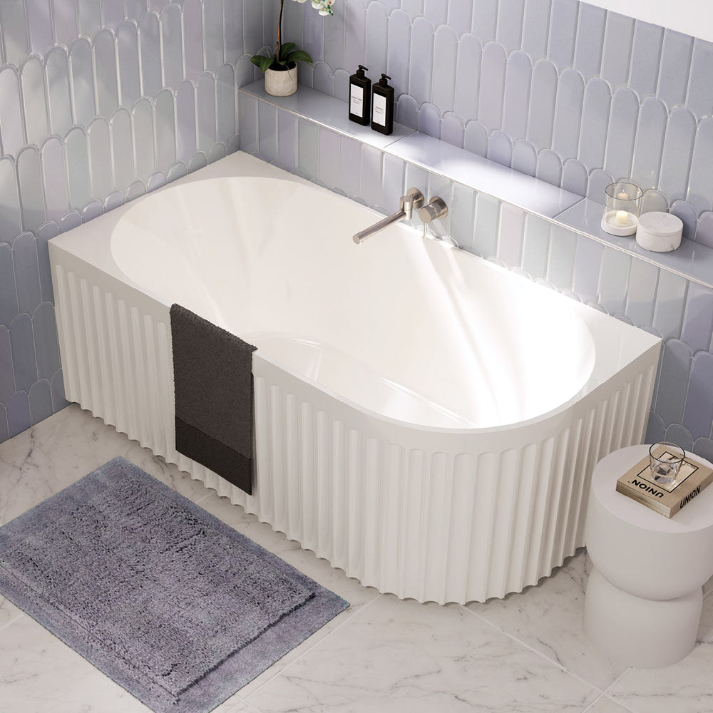 Eleanor Fluted Right-Hand Acrylic Corner Bath, 1500mm
