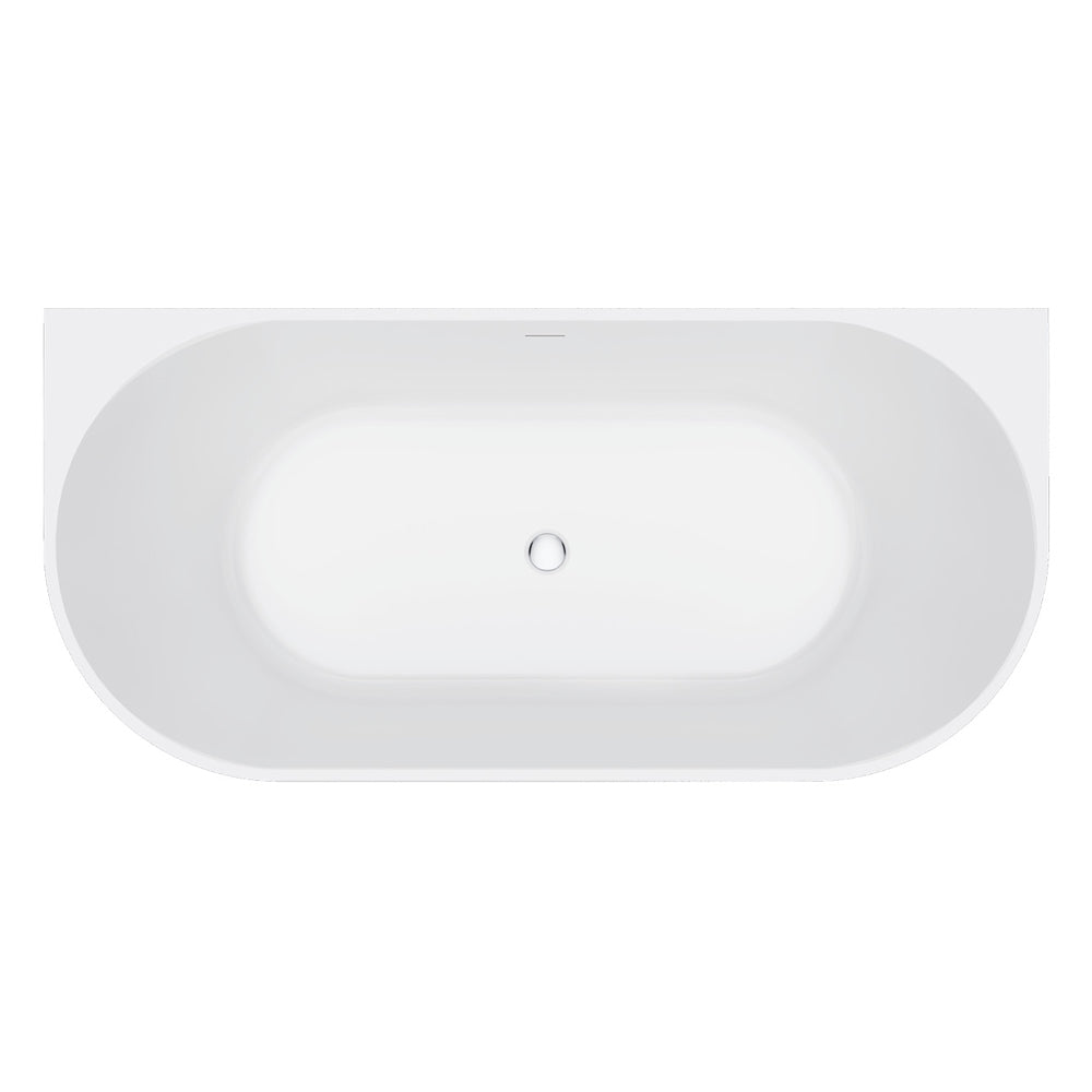 Eleanor Back-To-Wall Acrylic Bath with Overflow, 1700mm