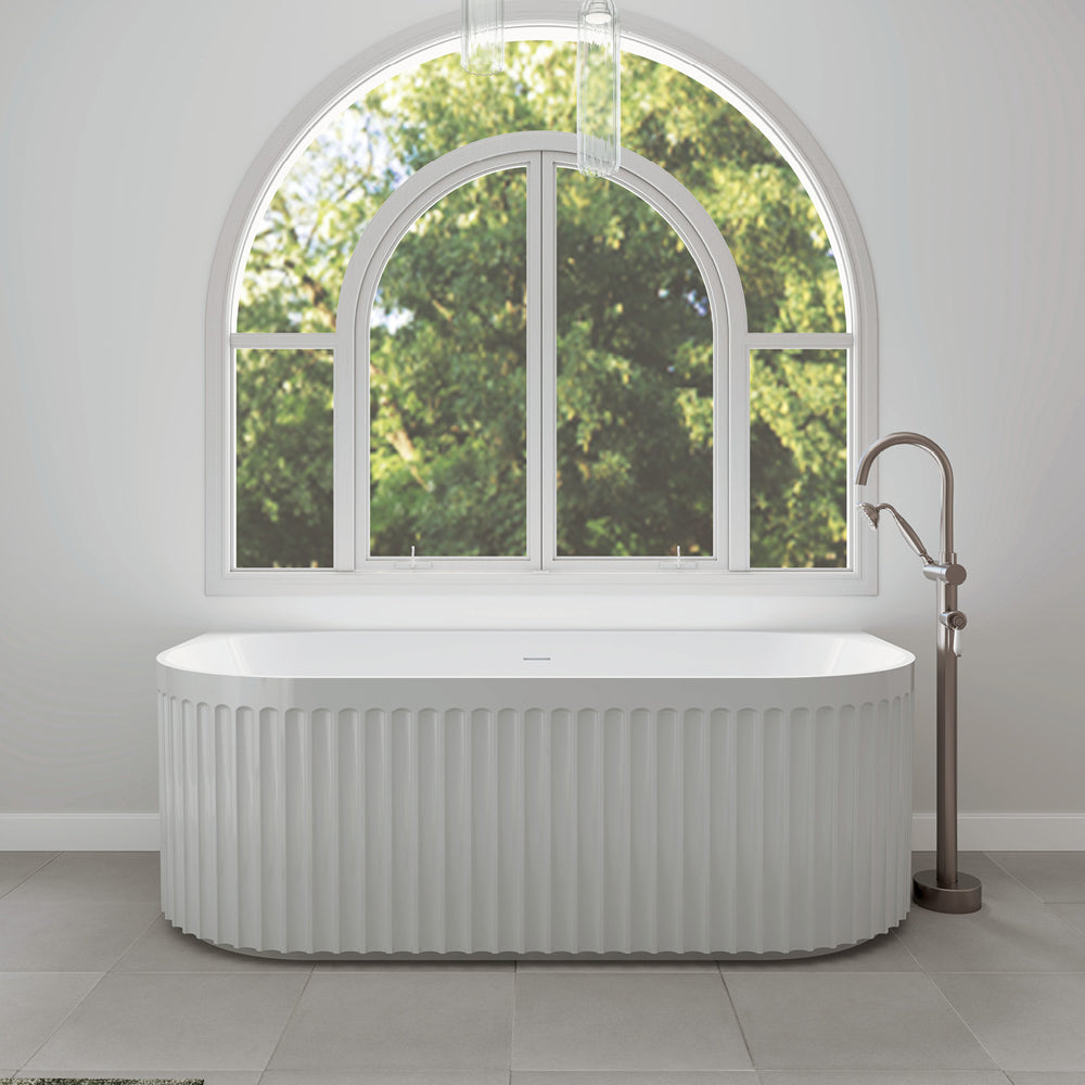 Eleanor Back-To-Wall Acrylic Bath with Overflow, 1700mm