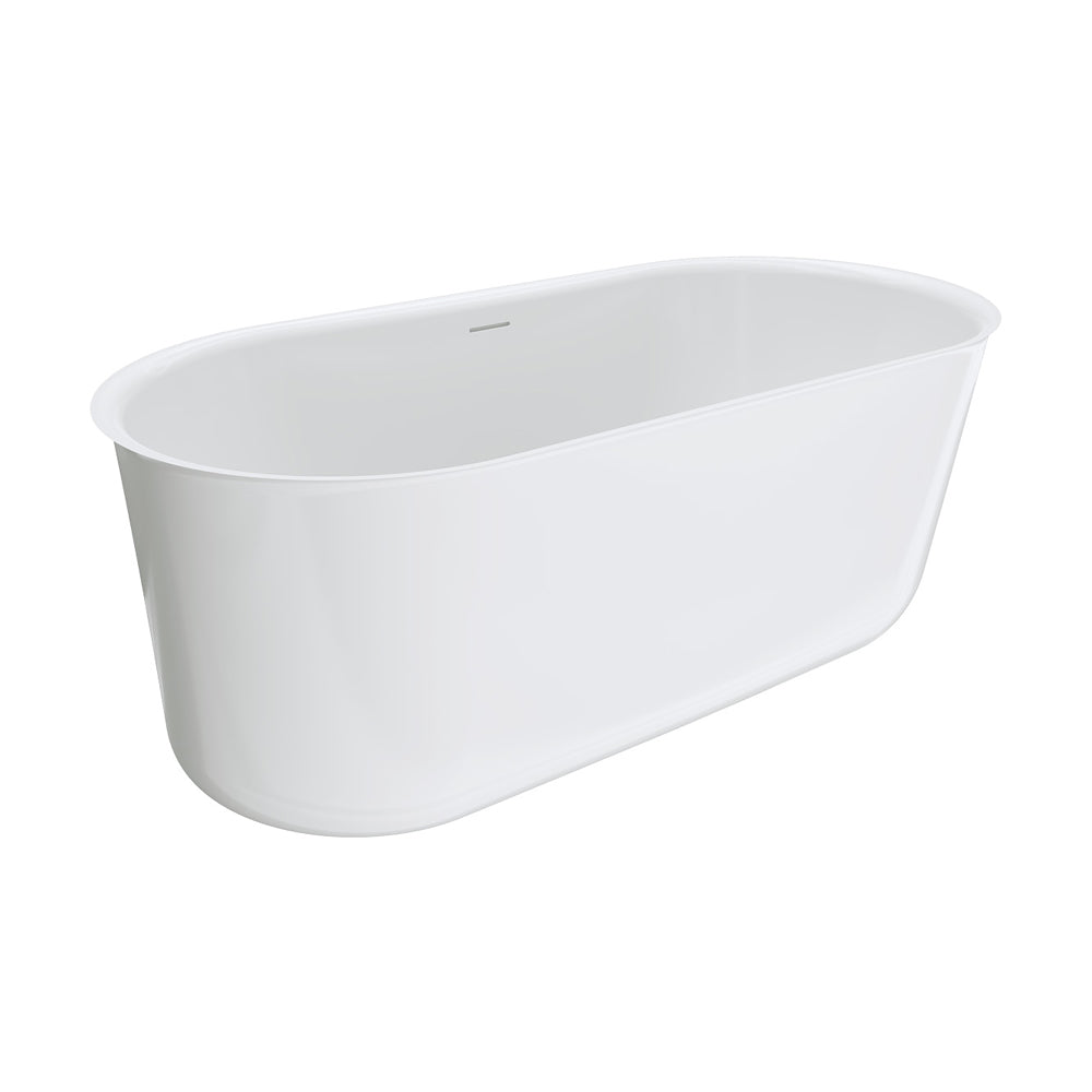 Windsor Freestanding Acrylic Bath with Overflow, 1500mm, Gloss White