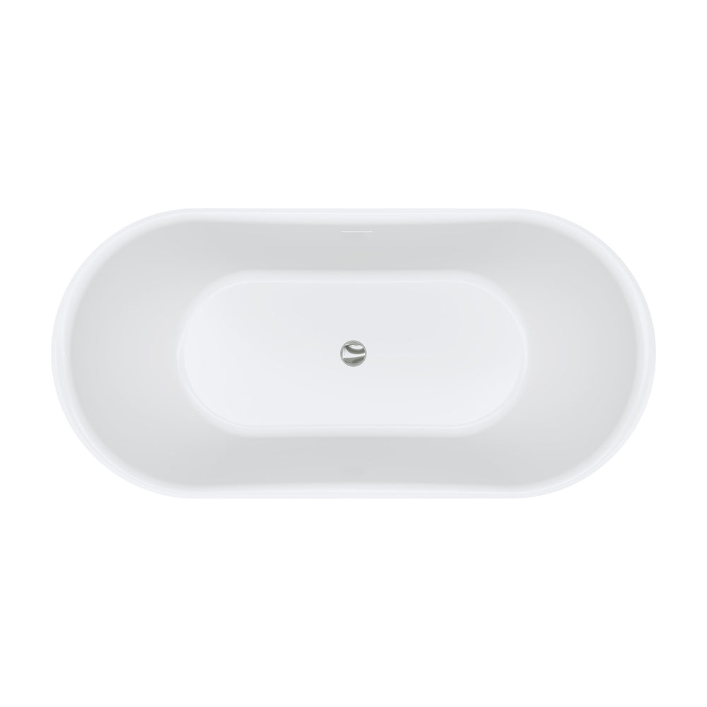 Windsor Freestanding Acrylic Bath with Overflow, 1500mm, Gloss White