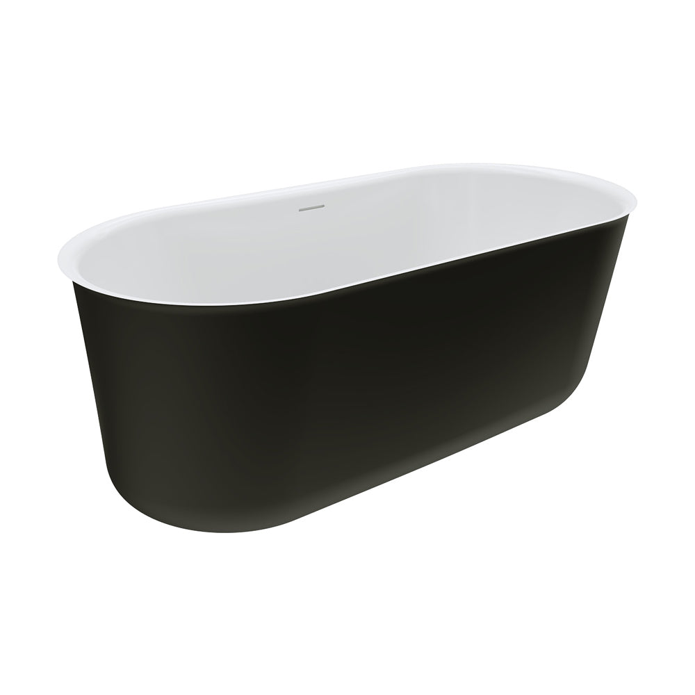 Windsor Freestanding Acrylic Bath with Overflow, 1500mm, Matte Black