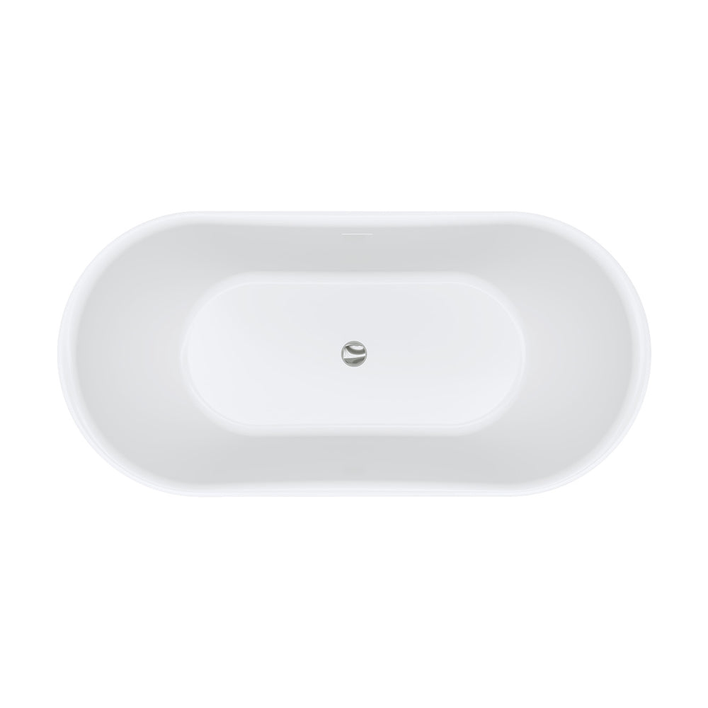 Windsor Freestanding Acrylic Bath with Overflow, 1500mm, Matte Black