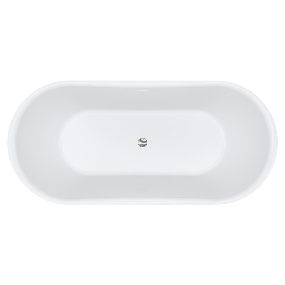 Windsor Freestanding Acrylic Bath with Overflow, 1700mm, Matte Black