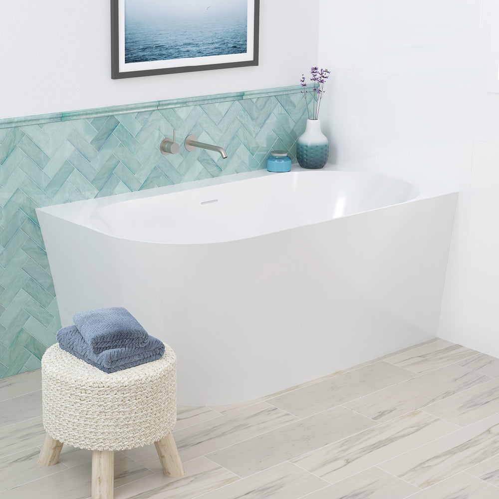 Chloe Left-Hand Acrylic Corner Bath with Overflow, 1400mm