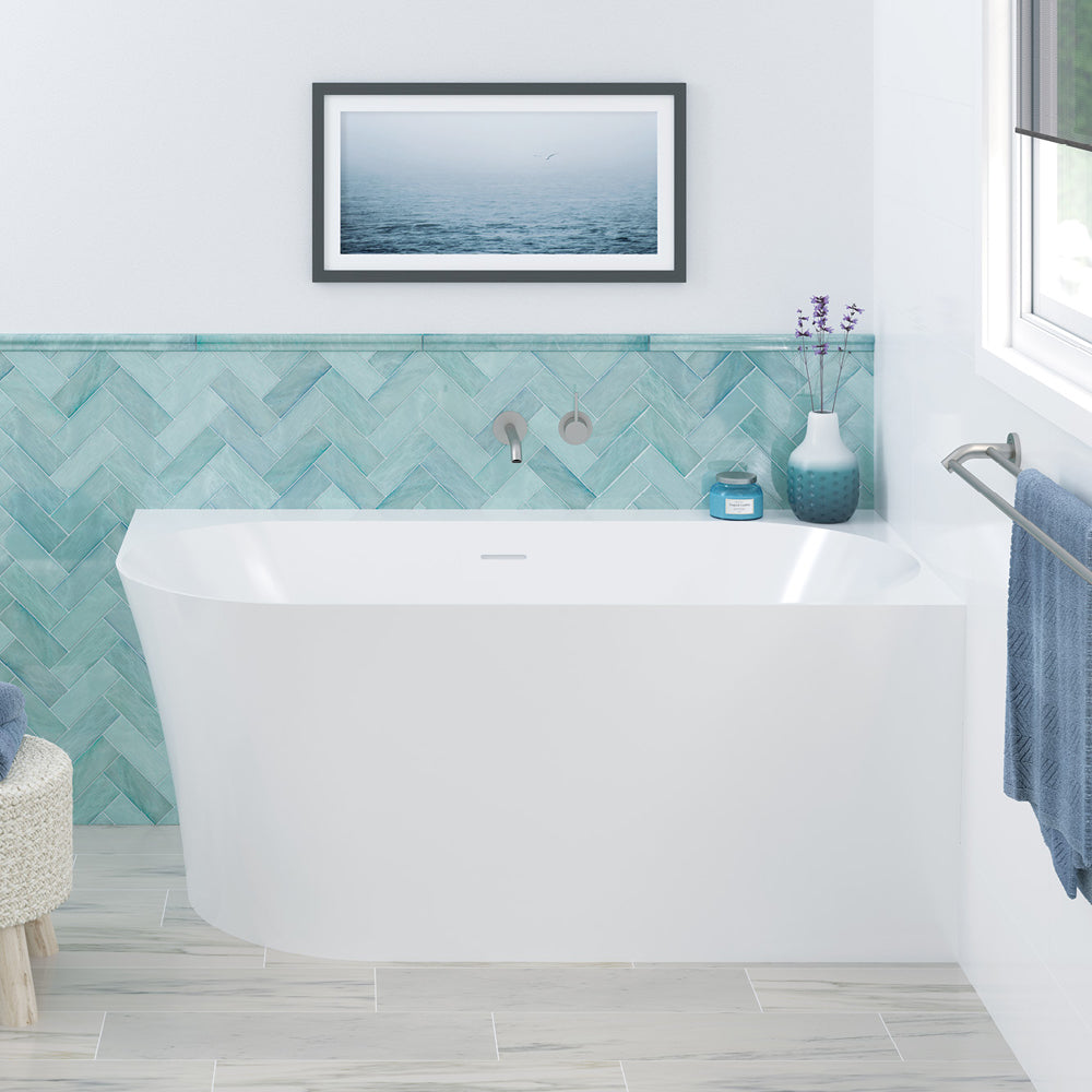 Chloe Left-Hand Acrylic Corner Bath with Overflow, 1400mm
