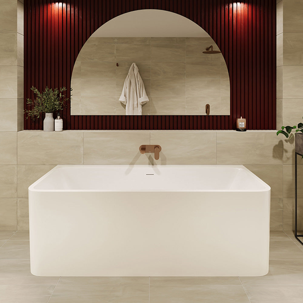 Delta Back-To-Wall Acrylic Bath with Overflow, 1700mm