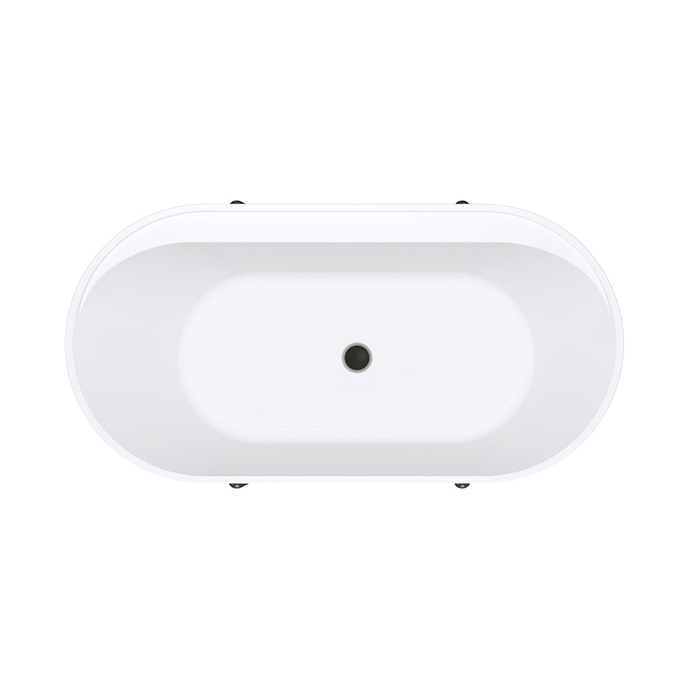 Aluca Freestanding Bath, 1500mm Matte Rouge with Matte Black Legs with overflow