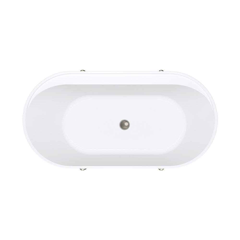 Aluca Freestanding Bath, 1500mm Matte Rouge with Brushed Nickel Legs with overflow