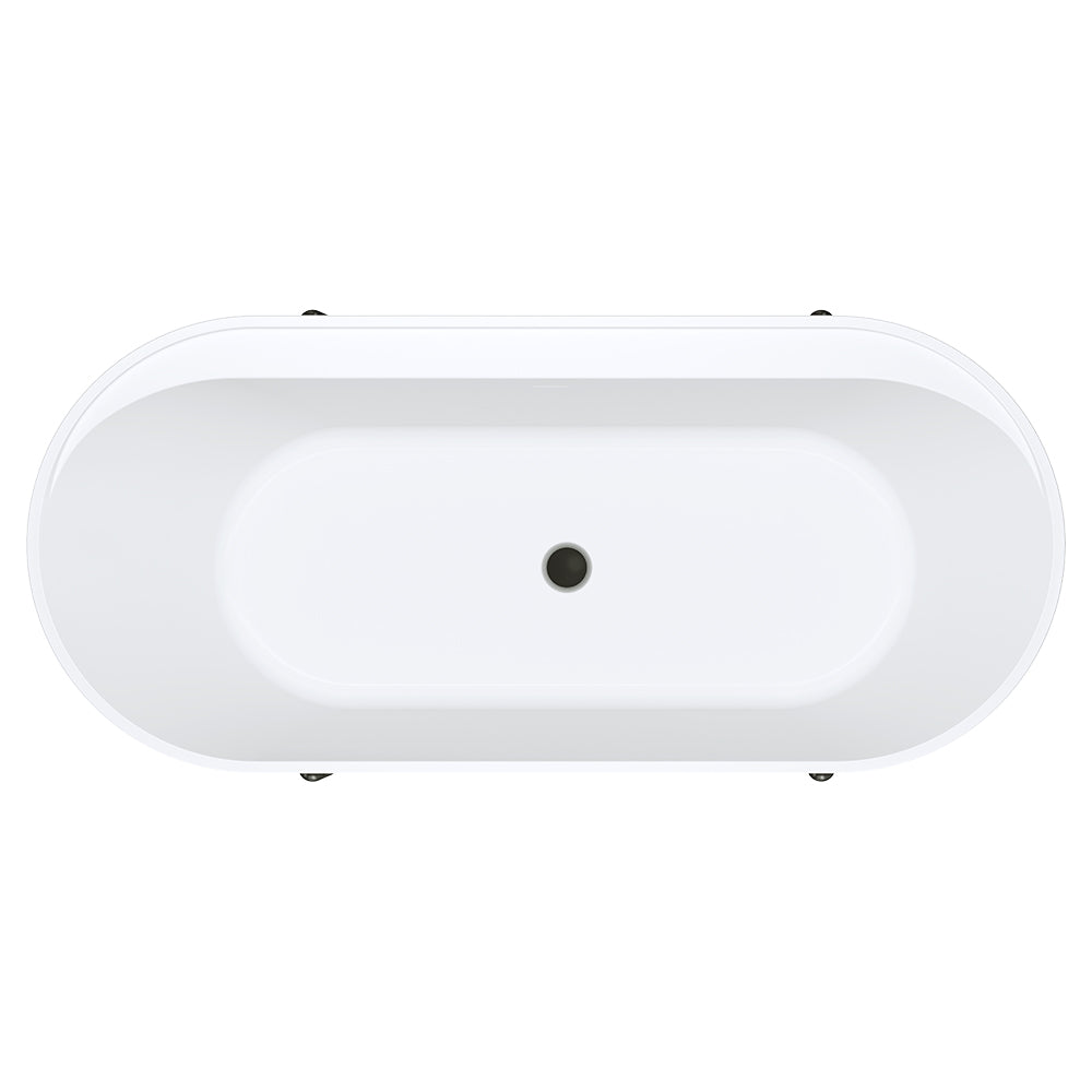 Aluca Freestanding Bath, 1700mm Matte Rouge with Matte Black Legs with overflow