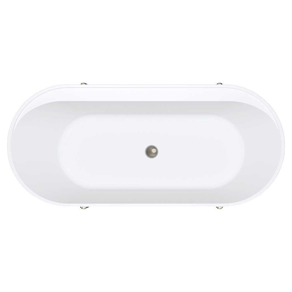 Aluca Freestanding Bath, 1700mm Matte Rouge with Brushed Nickel Legs with overflow