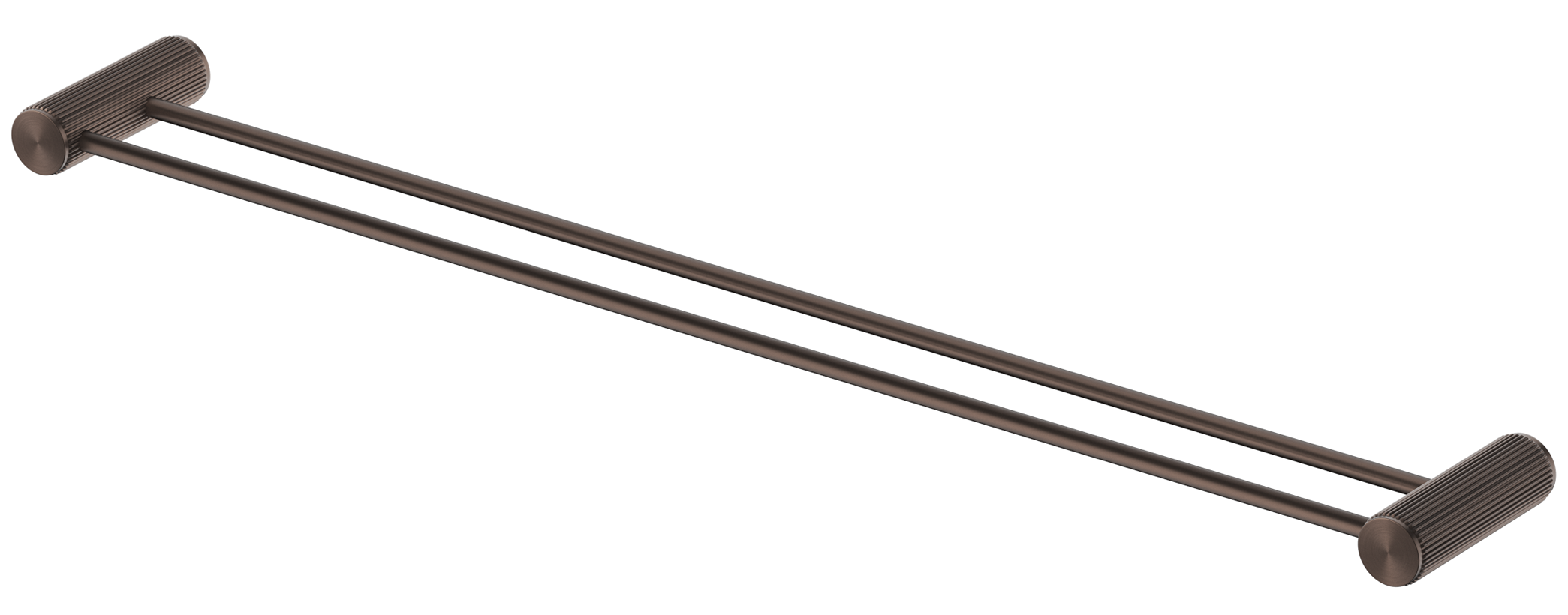 Mica Fluted Double Towel Rail - Dusk Bronze